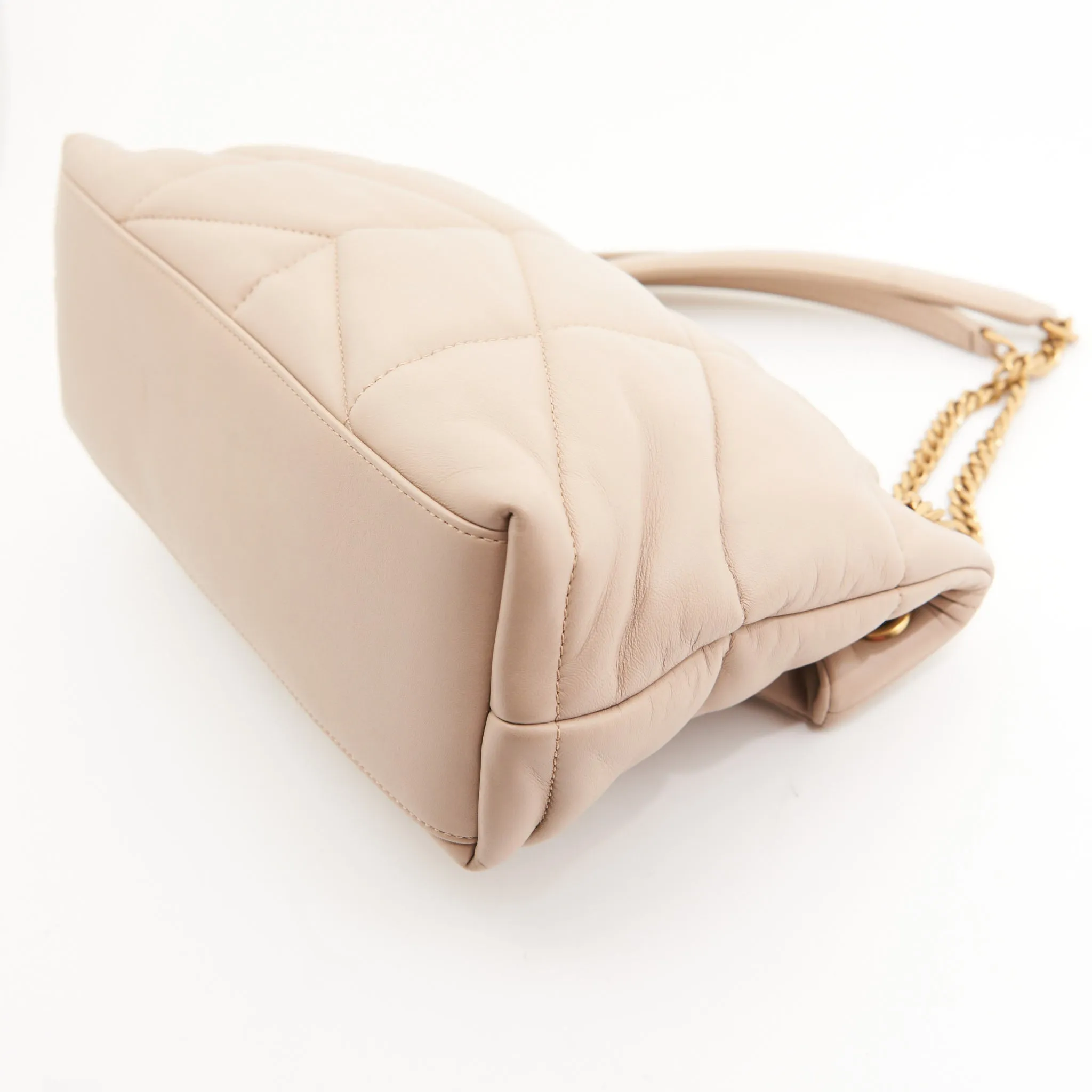 Saint Laurent LouLou Puffer Bag in Beige