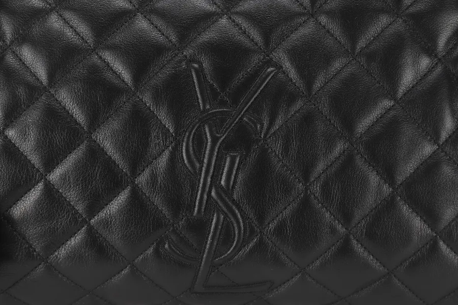 SAINT LAURENT YSL ES GIANT TRAVEL BAG QUILTED LEATHER BLACK COLOR GOLD HARDWARE WITH LOCK&KEYS AND DUST COVER
