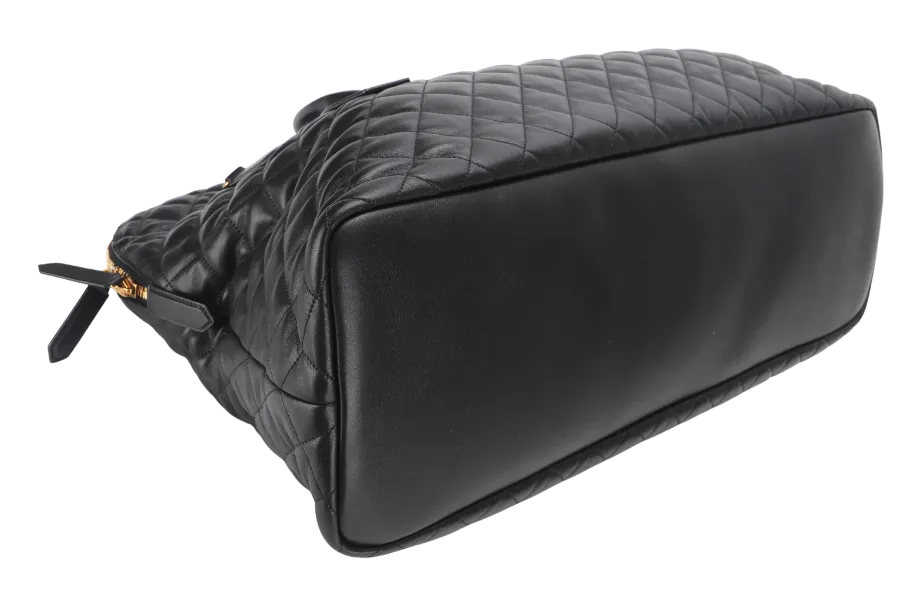 SAINT LAURENT YSL ES GIANT TRAVEL BAG QUILTED LEATHER BLACK COLOR GOLD HARDWARE WITH LOCK&KEYS AND DUST COVER