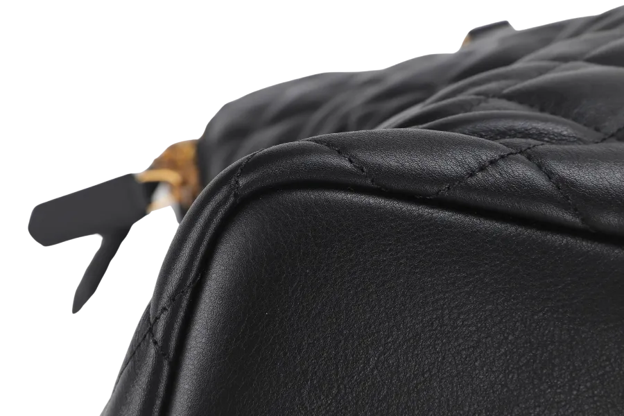 SAINT LAURENT YSL ES GIANT TRAVEL BAG QUILTED LEATHER BLACK COLOR GOLD HARDWARE WITH LOCK&KEYS AND DUST COVER