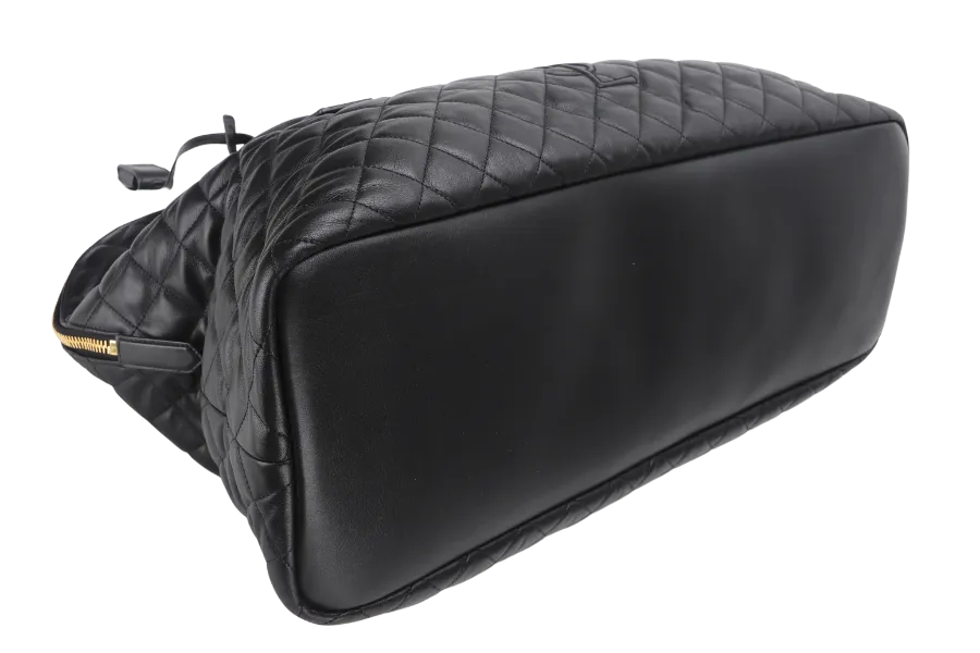SAINT LAURENT YSL ES GIANT TRAVEL BAG QUILTED LEATHER BLACK COLOR GOLD HARDWARE WITH LOCK&KEYS AND DUST COVER