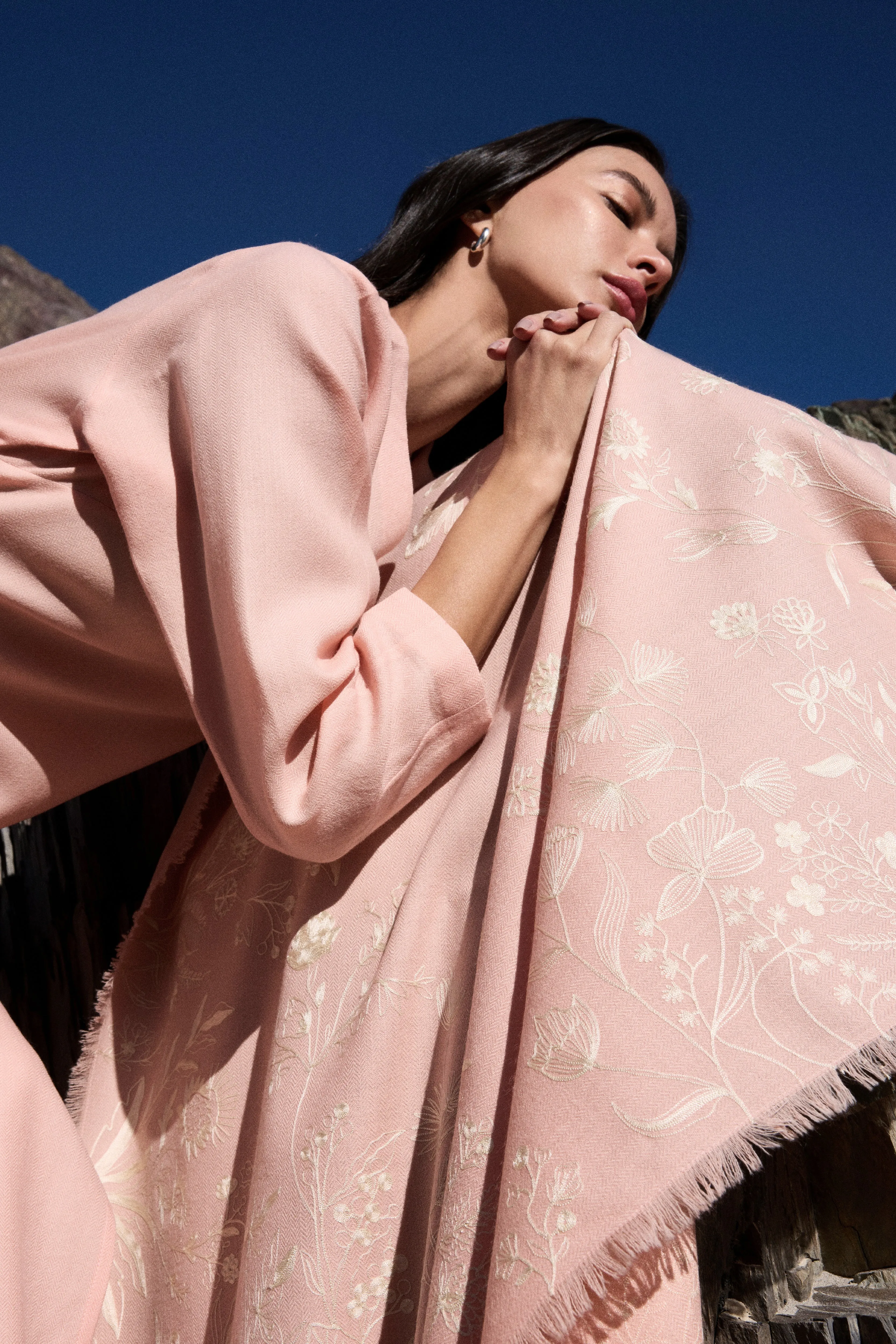 SAND Woollen Himalayas Scarf (Dusty Pink)