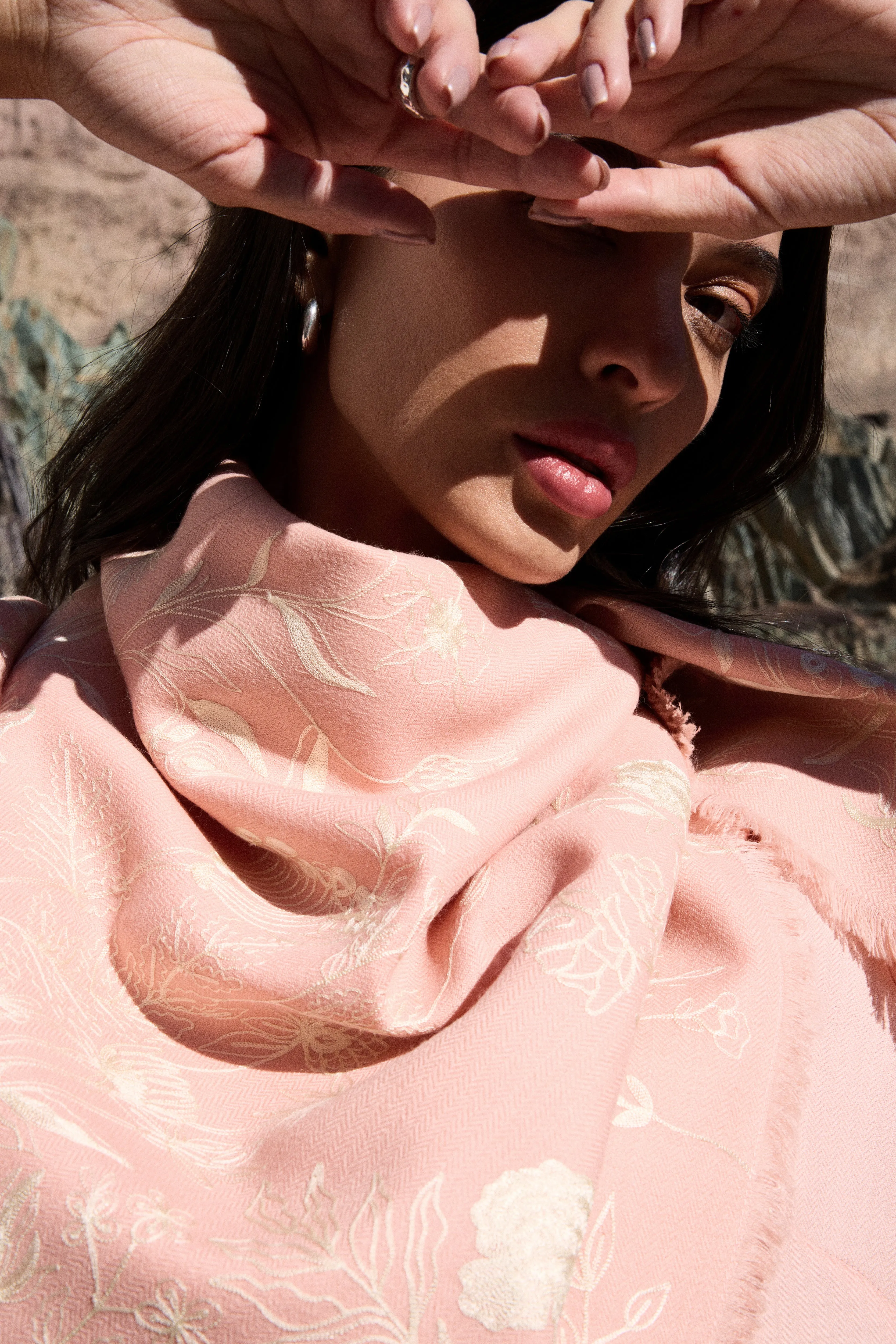 SAND Woollen Himalayas Scarf (Dusty Pink)