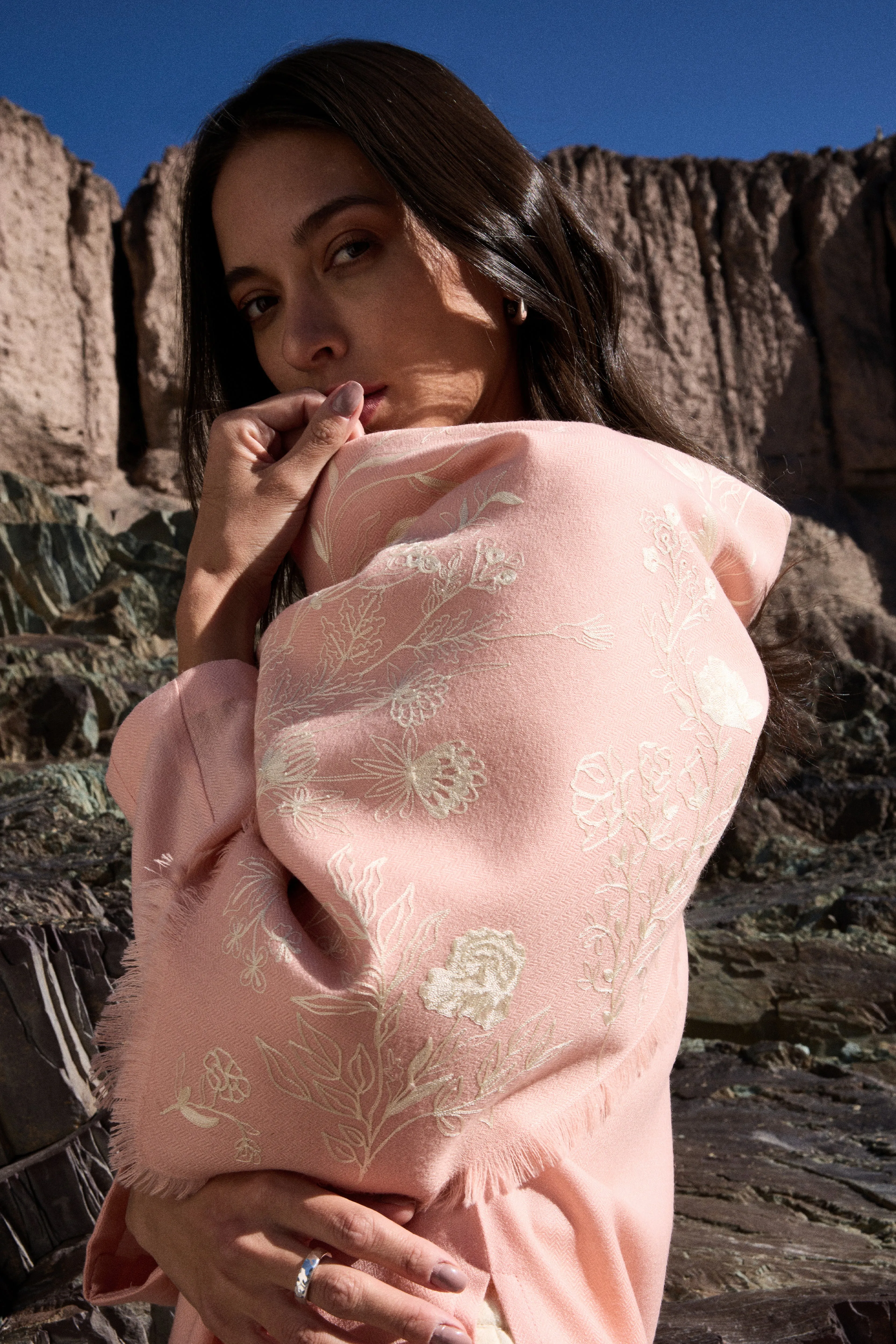 SAND Woollen Himalayas Scarf (Dusty Pink)
