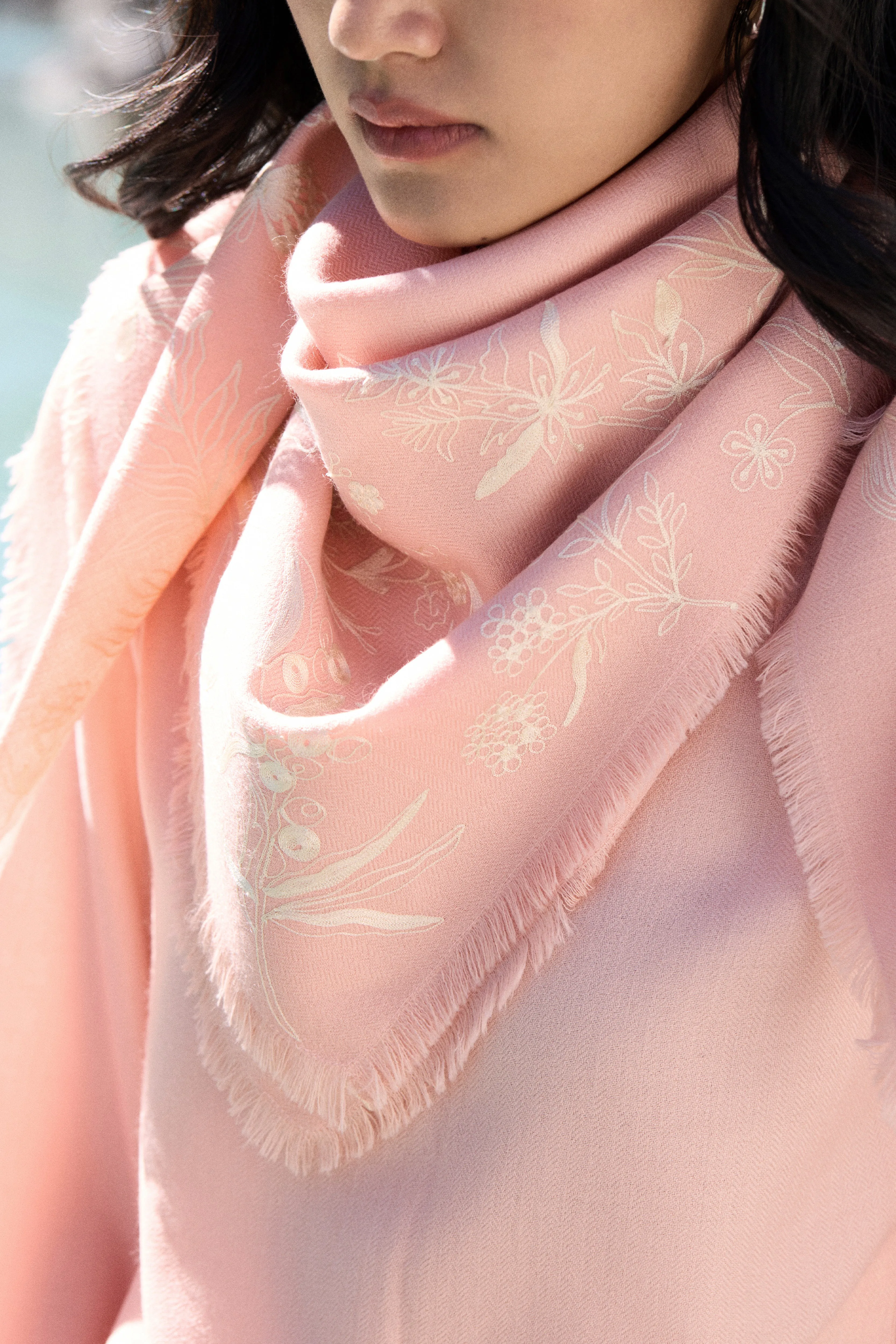 SAND Woollen Himalayas Scarf (Dusty Pink)