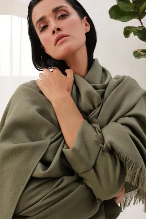 Sand Woollen Shawl (Moss)
