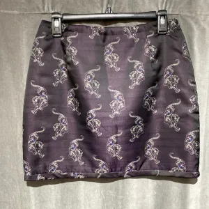 Sandro Tiger Quilted Mini Skirt Dark Purple