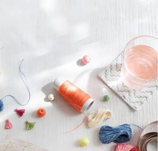 Sashiko Coaster Set - Beginner White