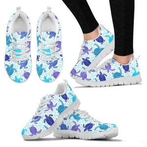 Sea Turtles Women's Sneakers White Soles