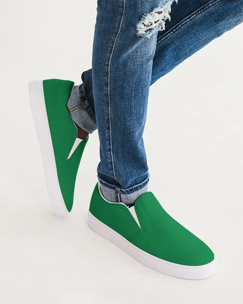 Shaded Green Slip-On Canvas Sneakers | Men's | C100M0Y100K30