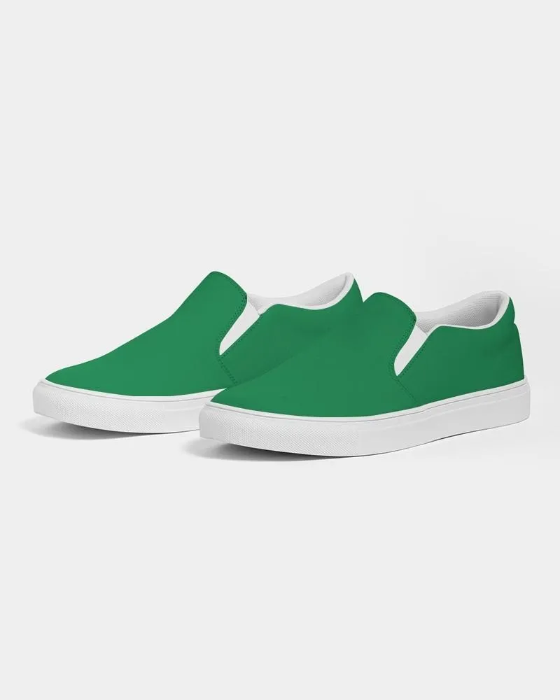 Shaded Green Slip-On Canvas Sneakers | Men's | C100M0Y100K30