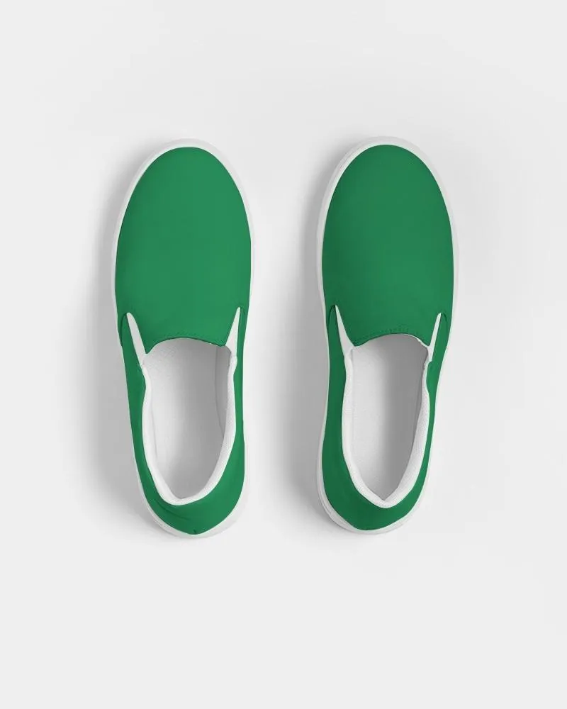 Shaded Green Slip-On Canvas Sneakers | Men's | C100M0Y100K30