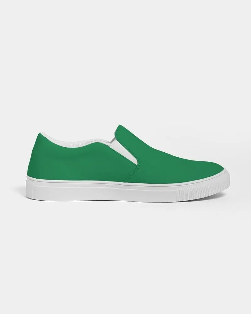 Shaded Green Slip-On Canvas Sneakers | Men's | C100M0Y100K30