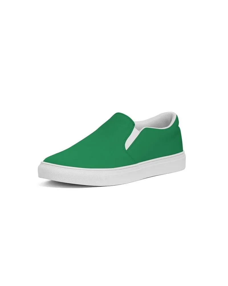 Shaded Green Slip-On Canvas Sneakers | Men's | C100M0Y100K30