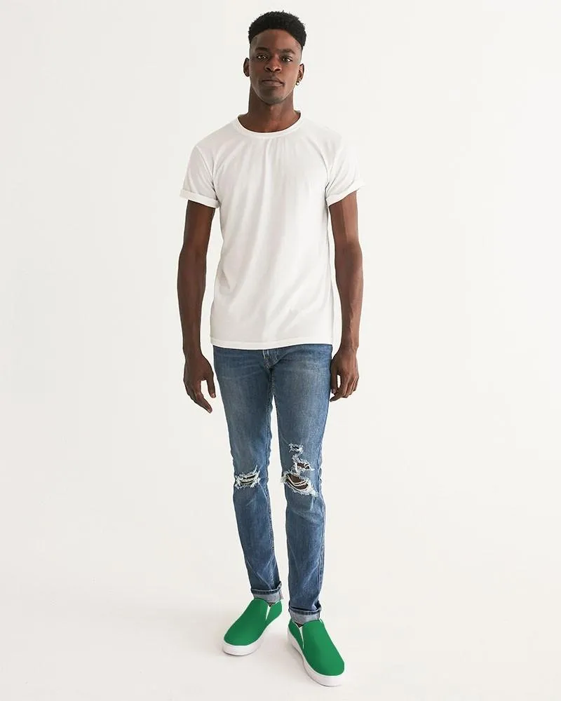 Shaded Green Slip-On Canvas Sneakers | Men's | C100M0Y100K30