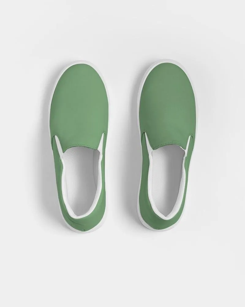 Shaded Pastel Green Slip-On Canvas Sneakers | Men's | C45M0Y60K30