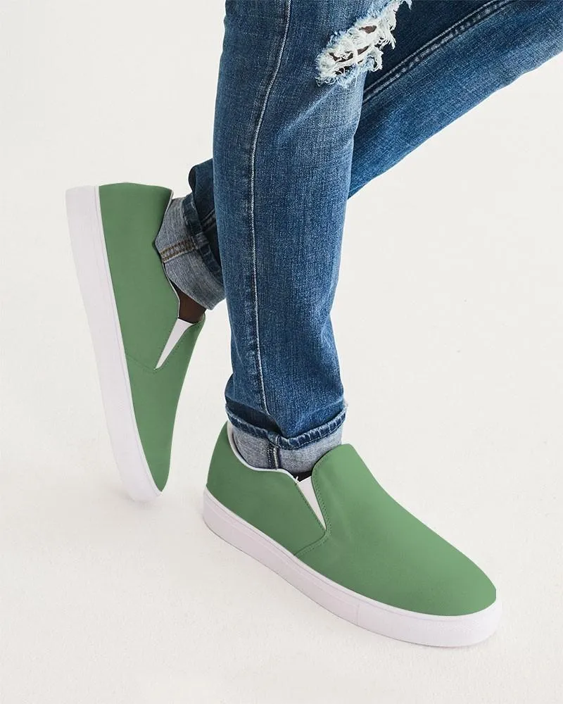 Shaded Pastel Green Slip-On Canvas Sneakers | Men's | C45M0Y60K30
