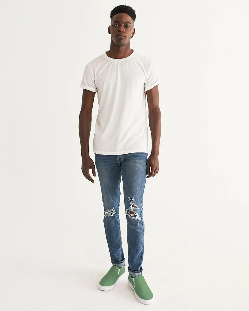 Shaded Pastel Green Slip-On Canvas Sneakers | Men's | C45M0Y60K30