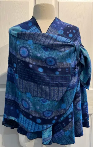 Shades of Blue Reversible Cashmere Shawl