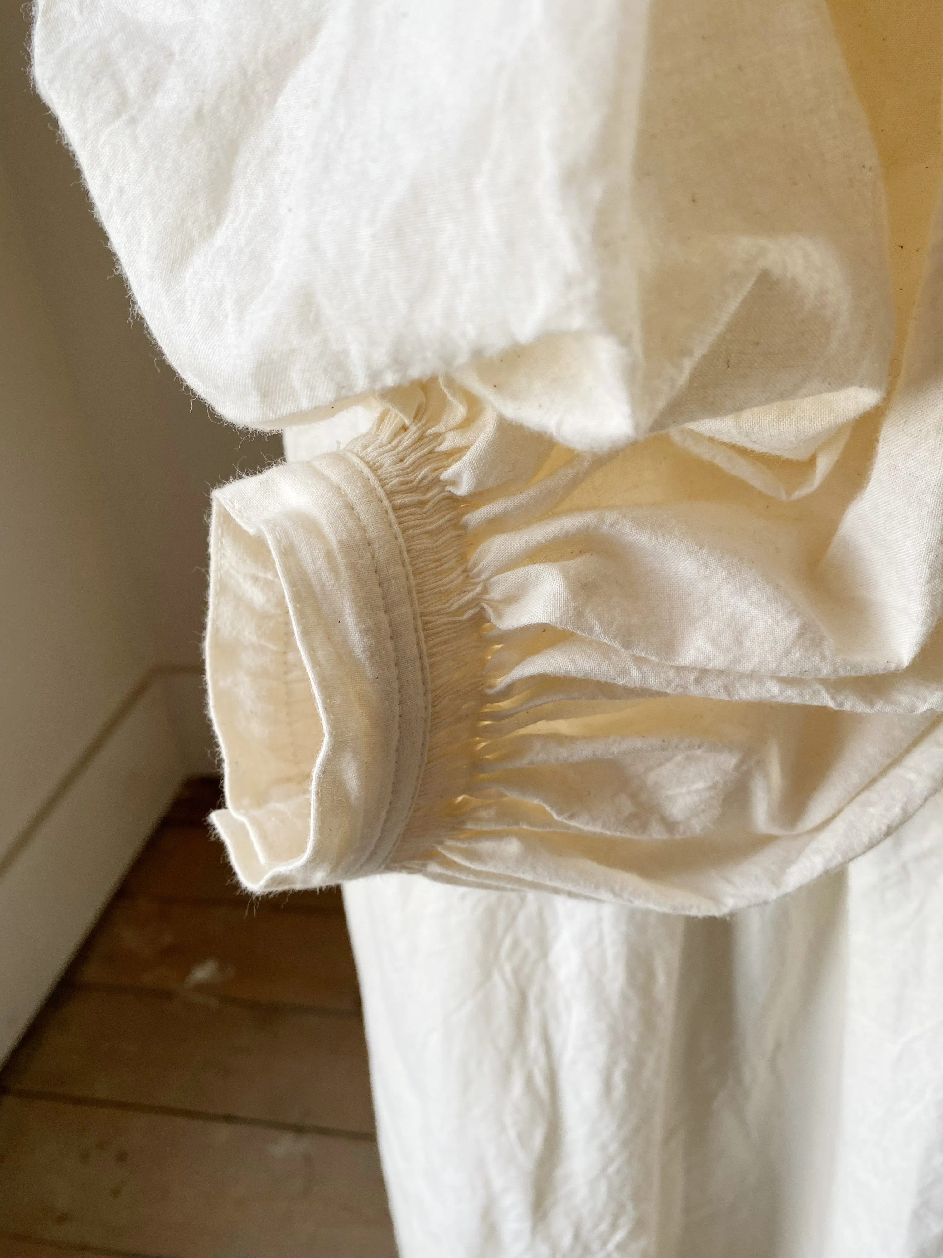 shaker muslin balloon sleeve dress