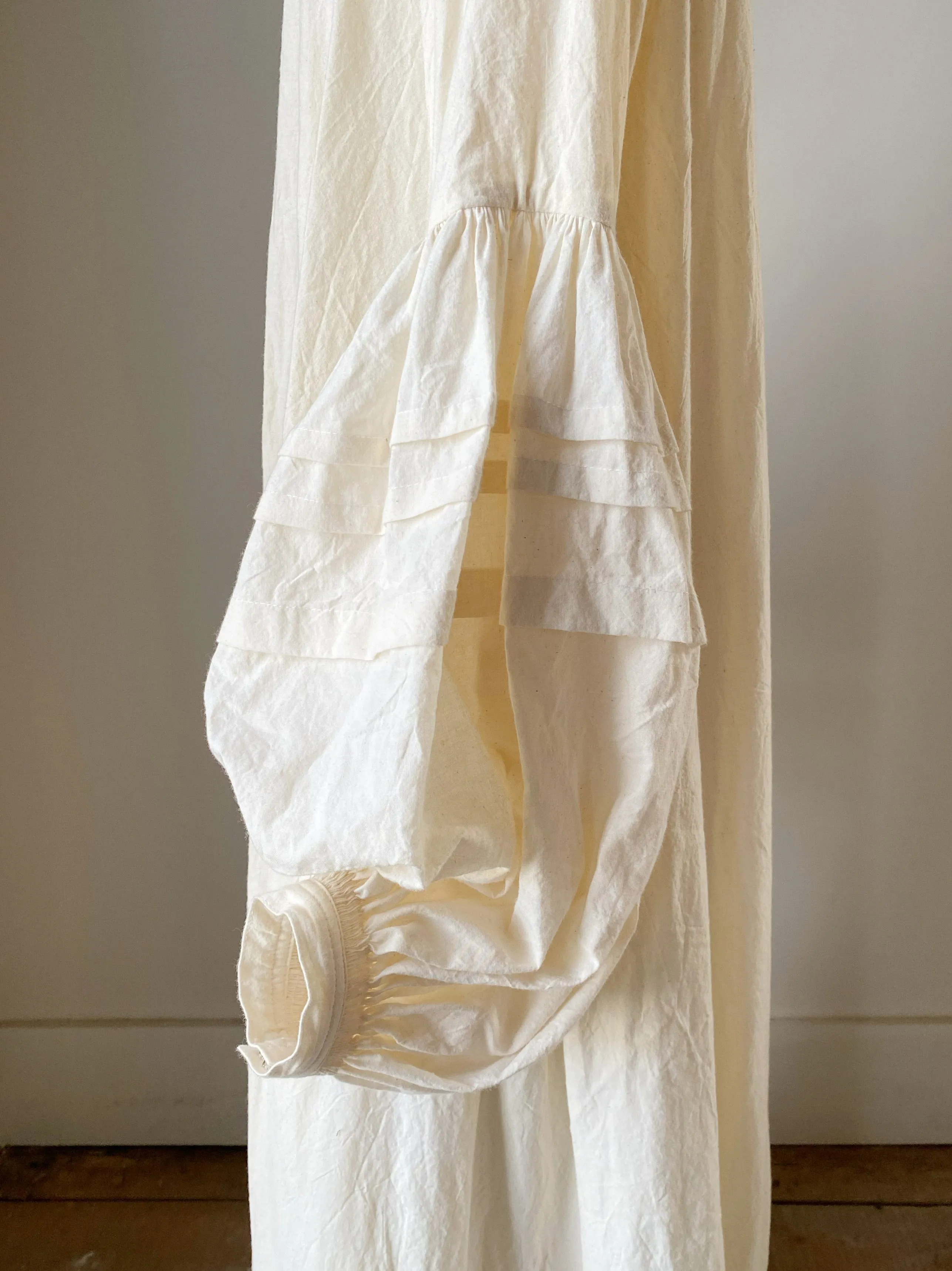shaker muslin balloon sleeve dress