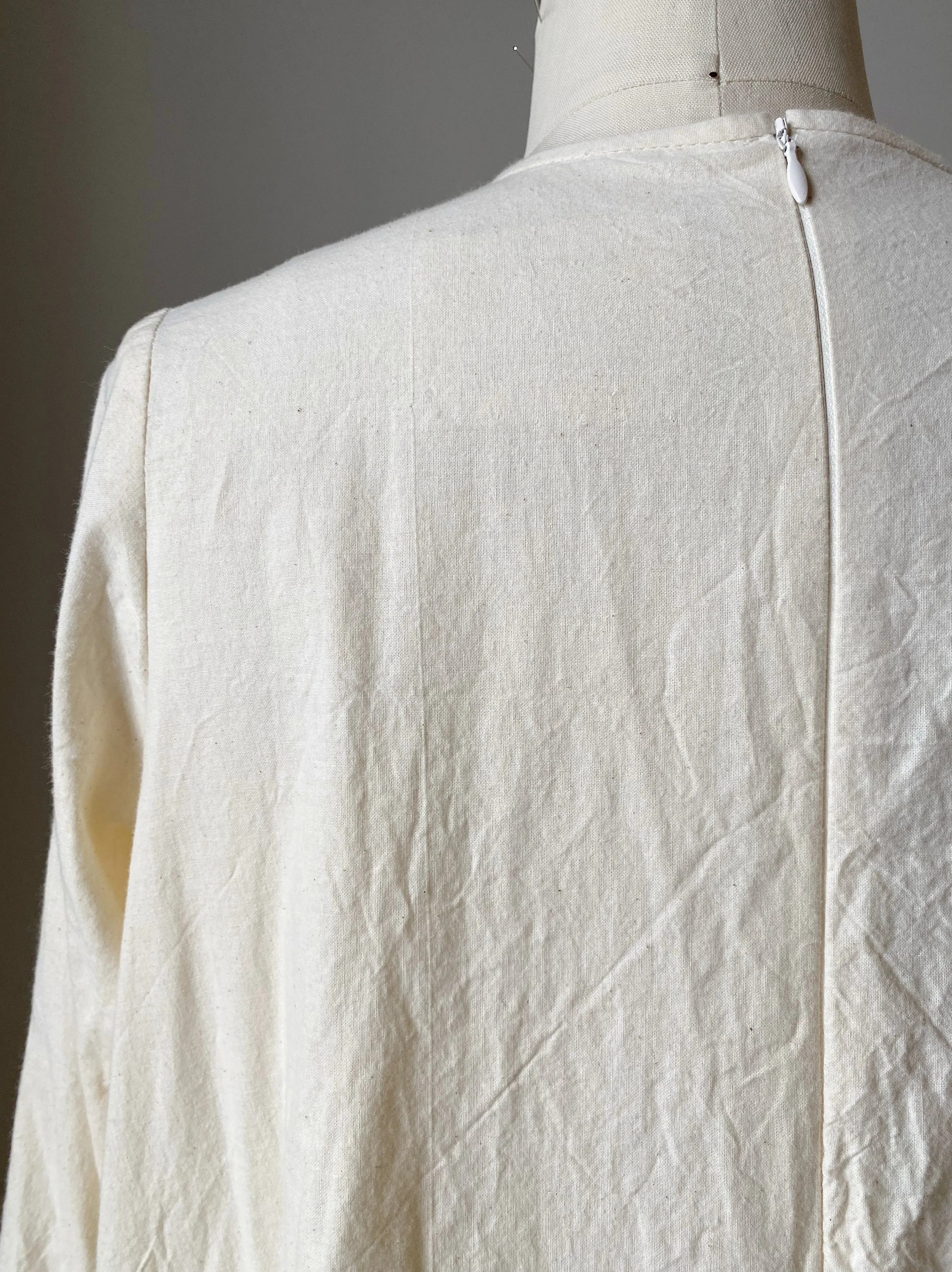 shaker muslin balloon sleeve dress