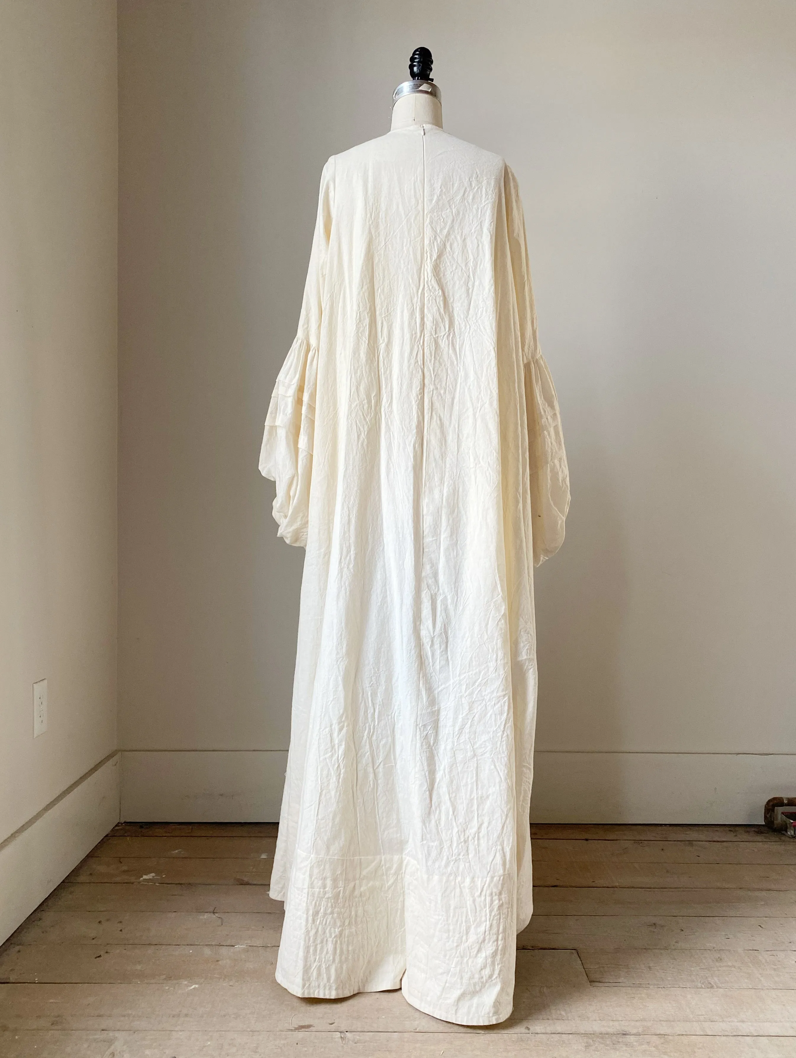 shaker muslin balloon sleeve dress
