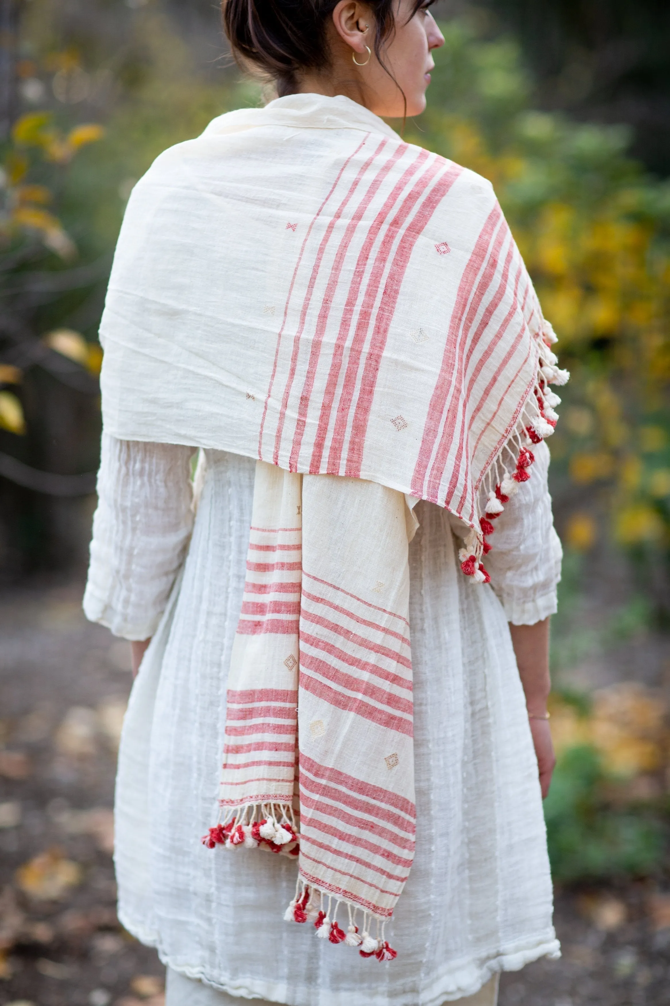 Shawl: Handwoven, hand spun organic Kala cotton