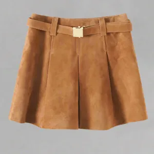Sheepskin Suede Skirt