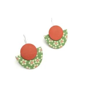 Silky Moons - Full Moon with Half Oval Dangle Hook Earrings