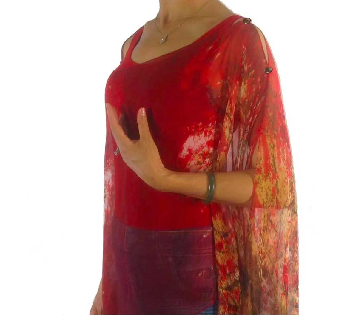 Silky Poncho/Cape Shell Buttons
