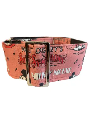 Silly Symphony Mickey Mouse Greyhound Martingale collar cotton wide 50cms