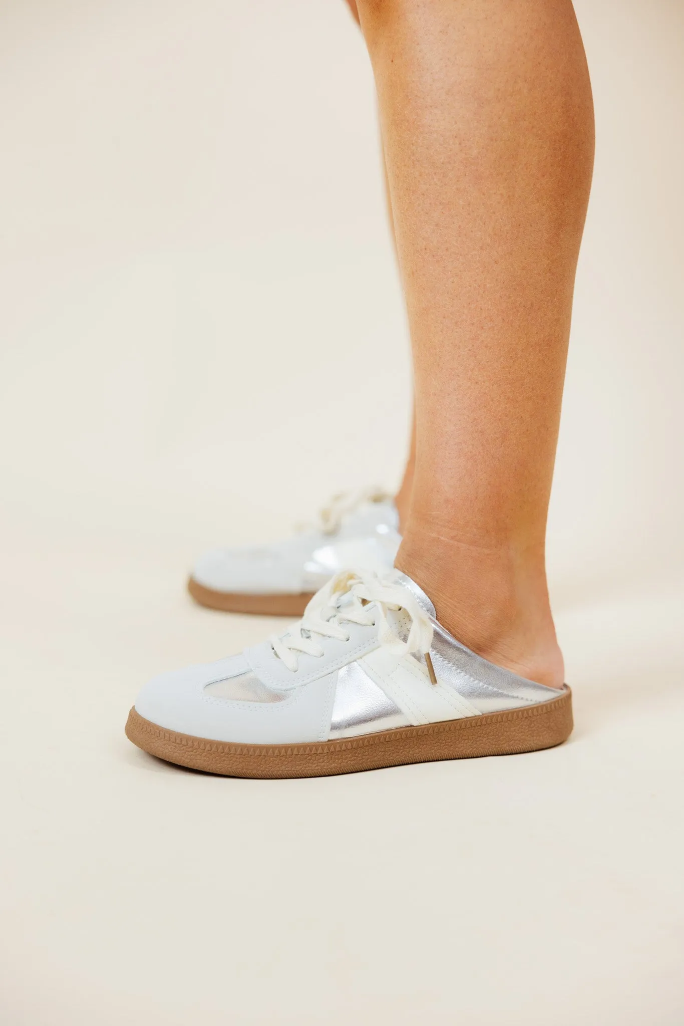 Silver Slip On Sneaker