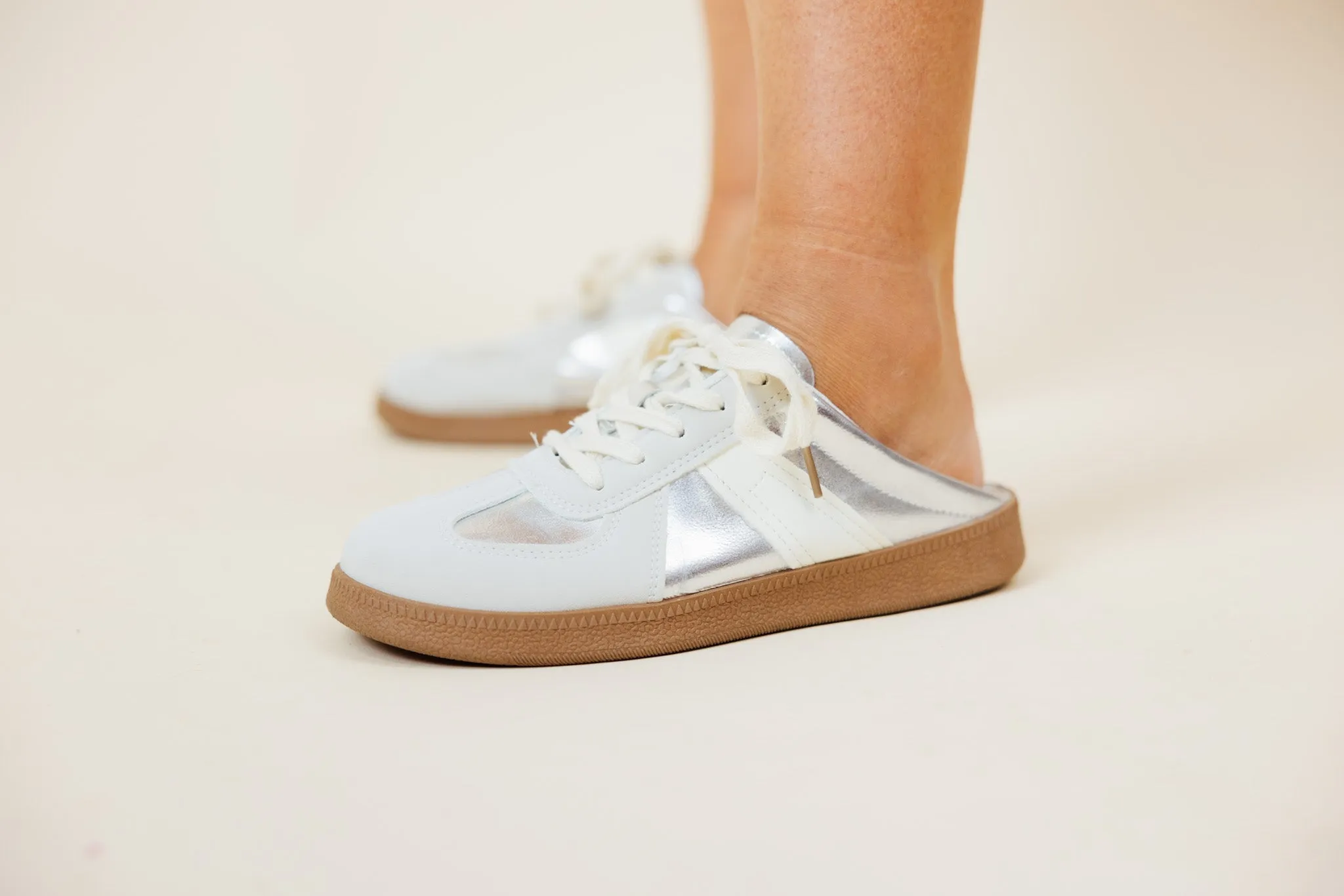 Silver Slip On Sneaker
