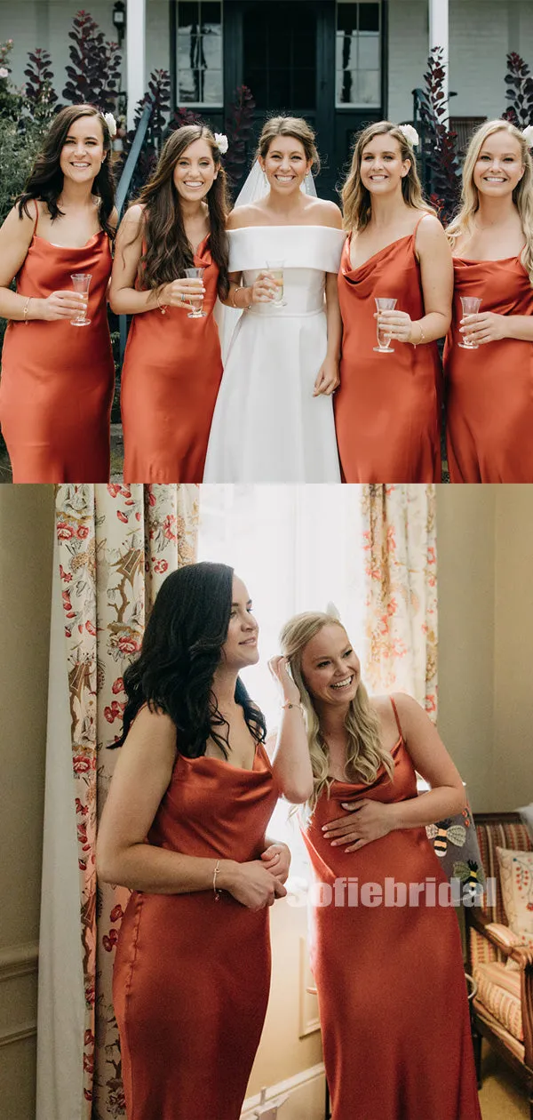 Simple Spaghetti Straps Knee-length Long Bridesmaid Dresses Online,SFWG00382
