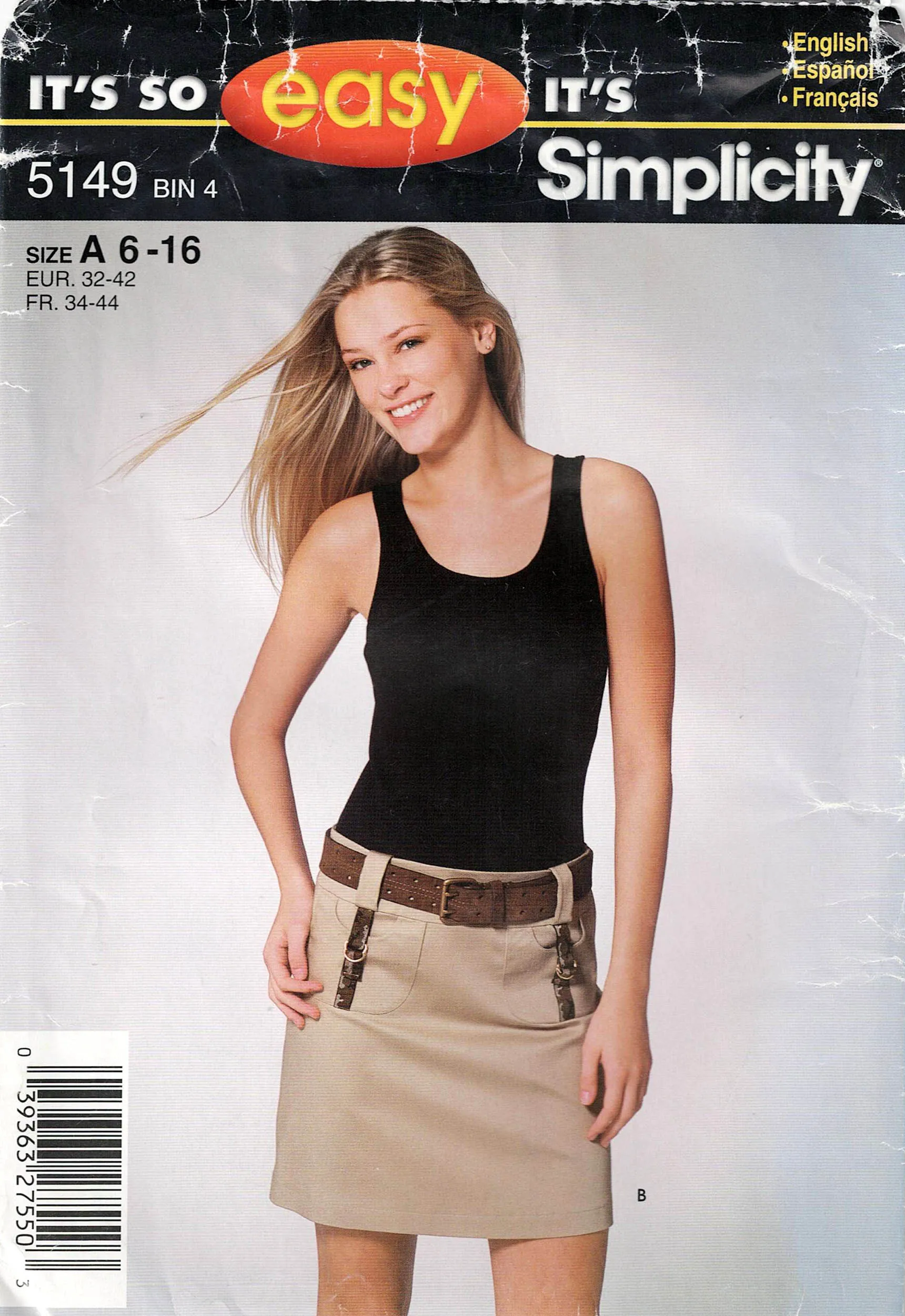 Simplicity 5149 Womens Mini Skirts Out Of Print Sewing Pattern Size 6 - 16 UNCUT Factory Folded