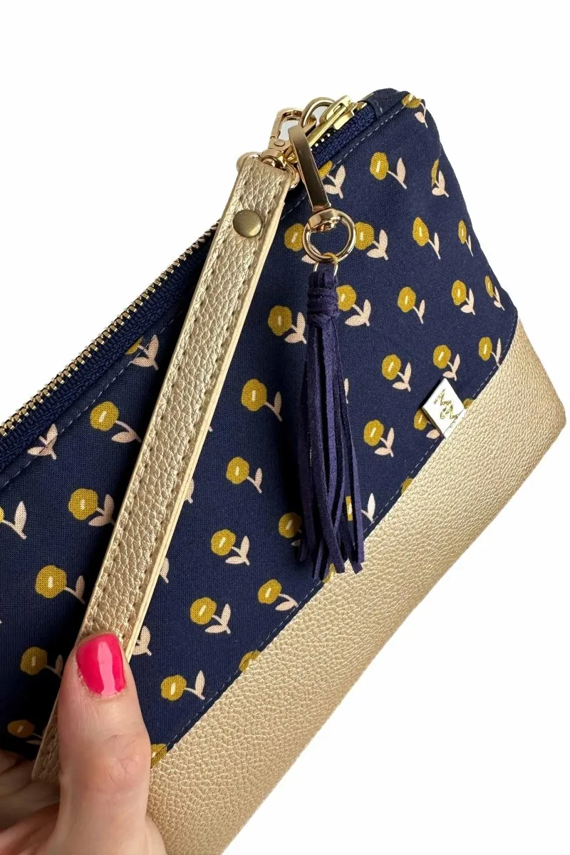 Simply Golden Convertible Crossbody Wristlet  with Compartments