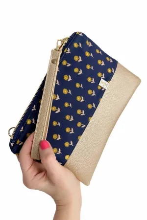 Simply Golden Convertible Crossbody Wristlet  with Compartments