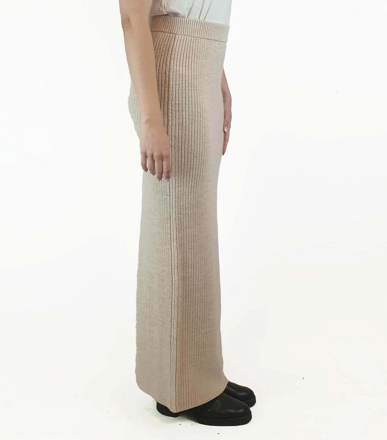 Skin & Threads beige wool knit skirt size 2