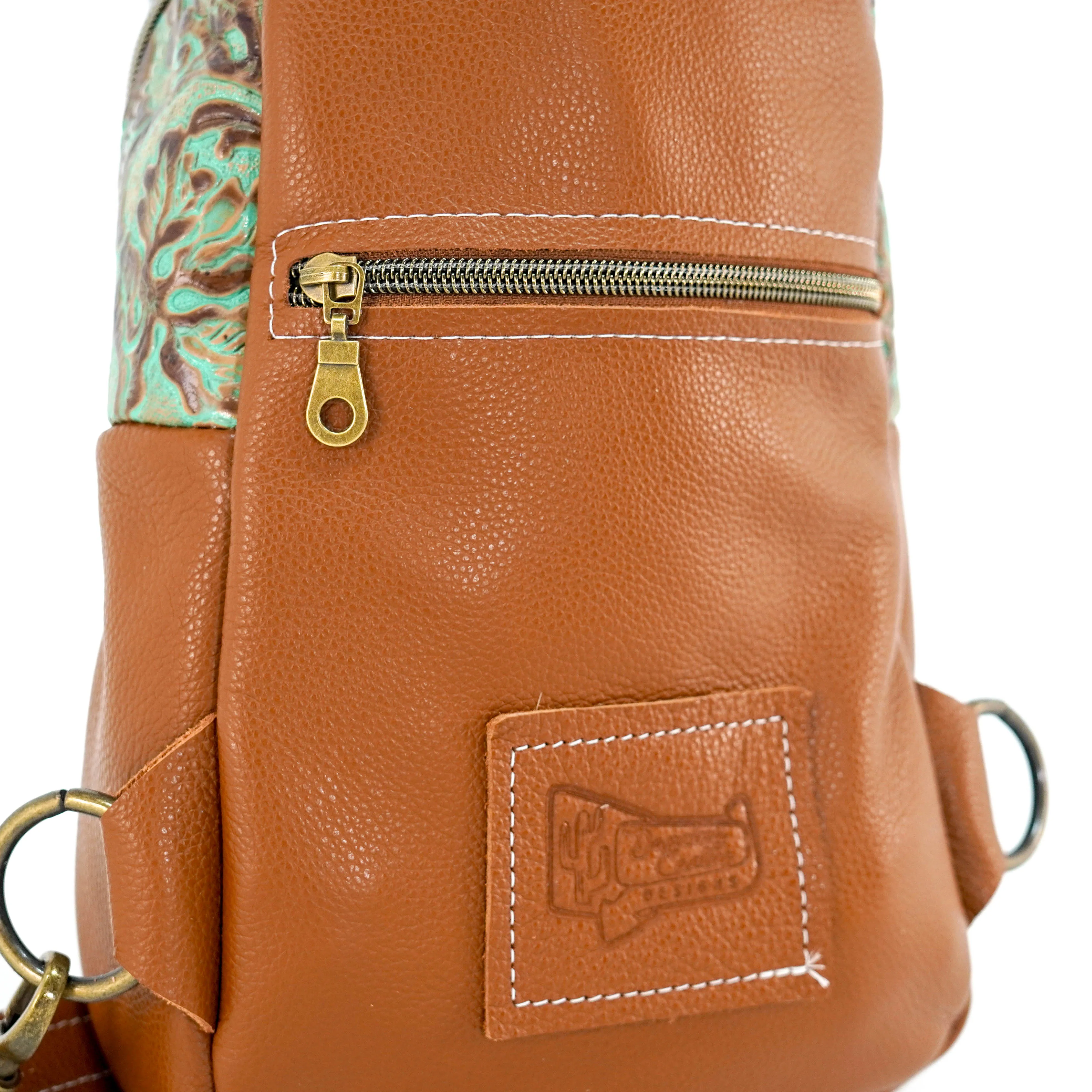 Sling Bag - Red Brindle w/ Turquoise tool