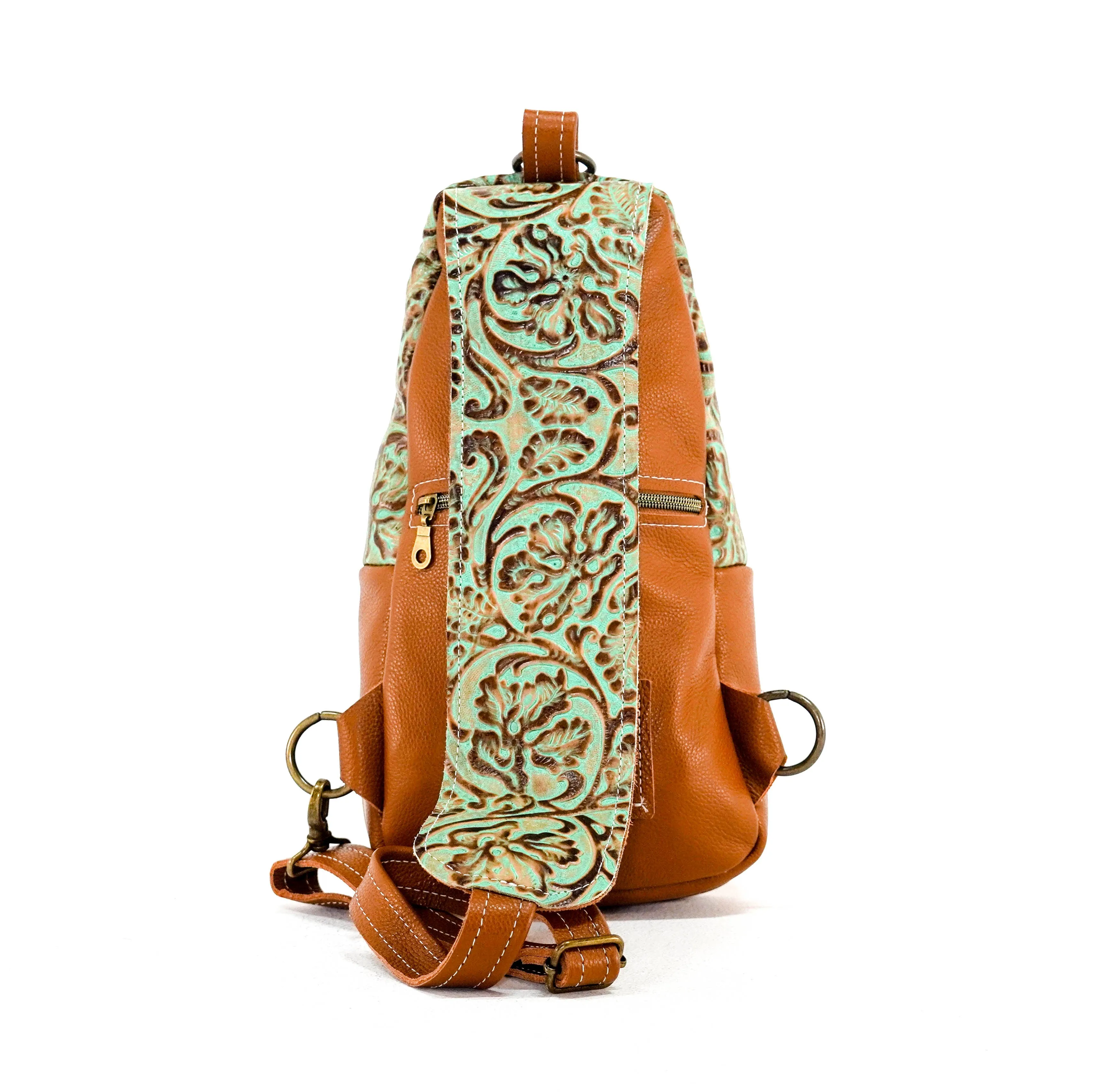 Sling Bag - Red Brindle w/ Turquoise tool