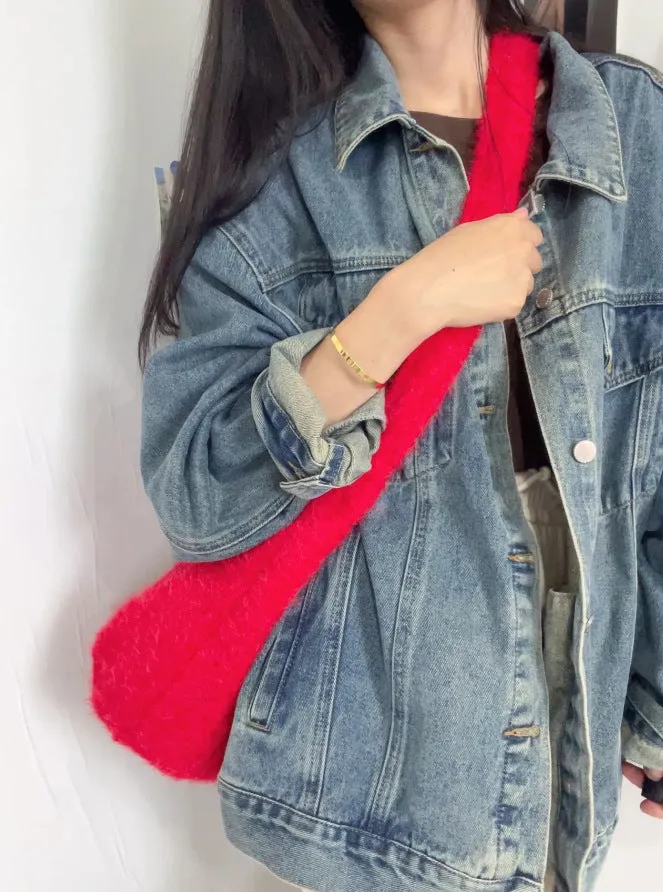 Slouchy Fluffy Soft Glutinous One Versatile Shoulder Bags
