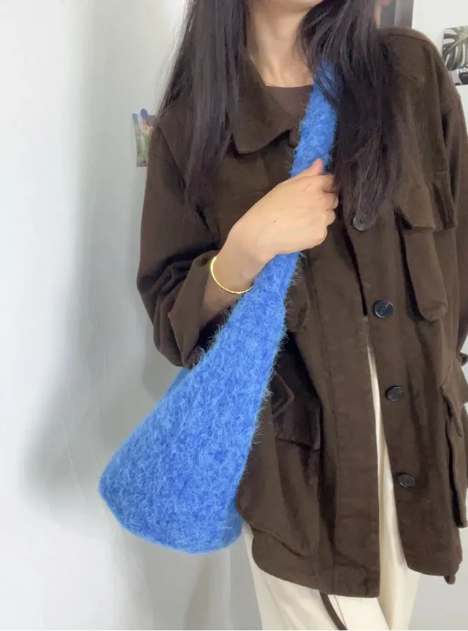 Slouchy Fluffy Soft Glutinous One Versatile Shoulder Bags