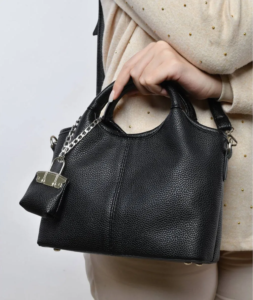 Small black bag with double top handles