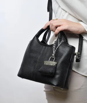 Small black bag with double top handles