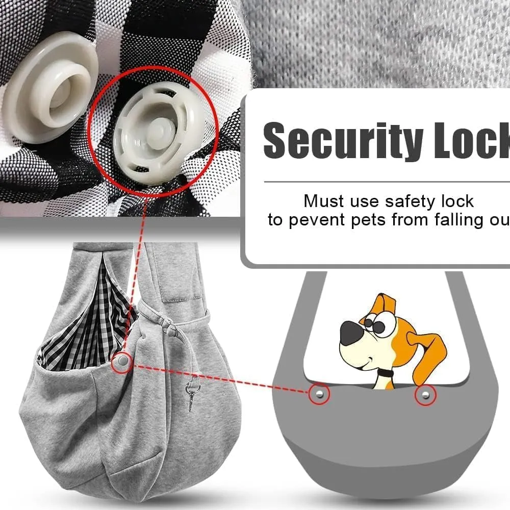 Small Dog Sling Carrier - Classic Strap & Classic Pocket - for 3-10 Lbs Pets(Grey)