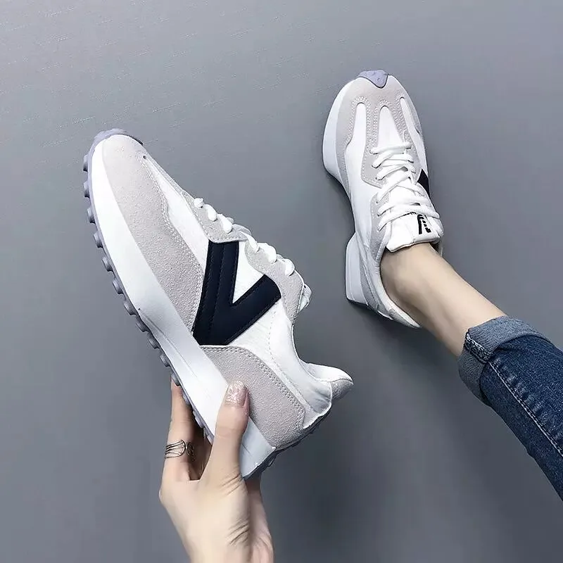 Sneakers Women V Shape White Sports Shoes
