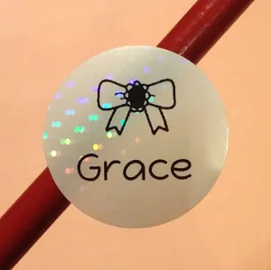Snow Dot Round Personalized Waterproof Name Stickers