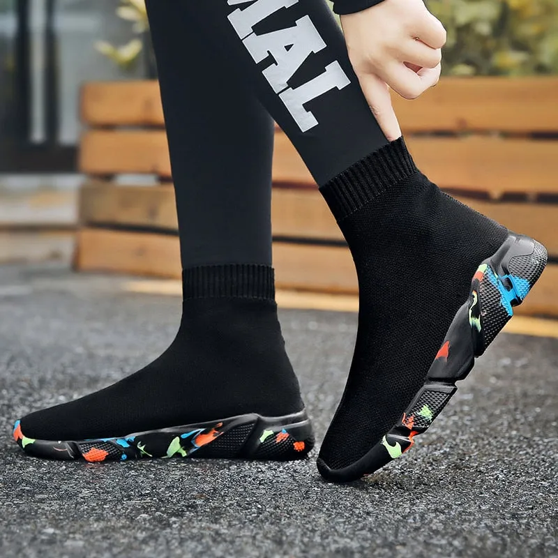 Socks Sneakers Women Men Knit Upper Sport Shoes