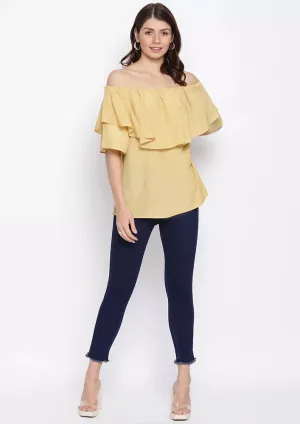 Soft Breeze Frilling Off-Shoulder Top